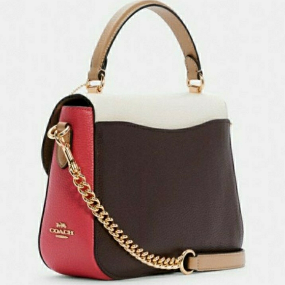 NWT Coach Leather Colorblock Satchel Crossbody - Picture 3 of 4